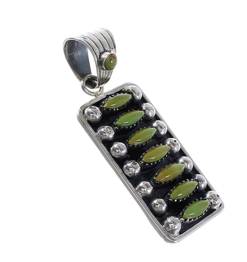 Turquoise And Authentic Sterling Silver Pendant RX95303